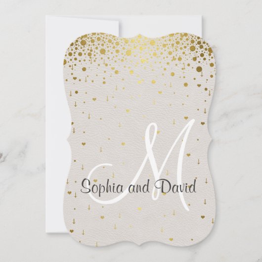 Hochzeits Einladungen | Gold Glam Konfetti RSVP (Vorderseite)