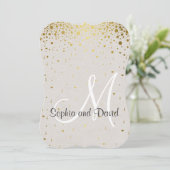 Hochzeits Einladungen | Gold Glam Konfetti RSVP (Stehend Vorderseite)