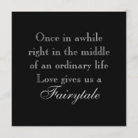 Hochzeits-Einladungen mit Fairytale-Liebe-Zitat