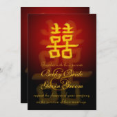 Hochzeits-Einladungs-chinesisches doppeltes Glück Einladung (Vorne/Hinten)