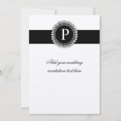 Hochzeits-Einladungs-GoldLilie der Monogramm-P Einladung (Rückseite)