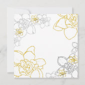 Hochzeits-Einladungs-graue und gelbe Blumen Einladung (Rückseite)