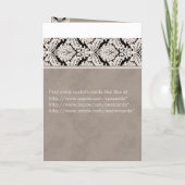 Hochzeits-Einladungs-Gruß-Karten-Beige-Damast Einladung (Rückseite)