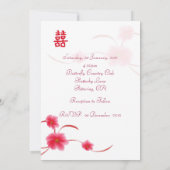 Hochzeits-Einladungs-Kirschblüten-Doppelt-Glück Einladung (Rückseite)