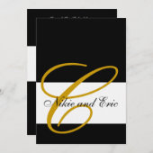 Hochzeits-Einladungs-Monogramm nennt das Einladung (Vorne/Hinten)