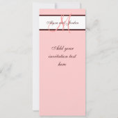 Hochzeits-Einladungs-Monogramm nennt Rosa und Einladung (Rückseite)