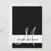 Hochzeits-Einladungs-Monogramm Schwarzweiss Einladung (Rückseite)