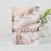 Hochzeits-Einladungs-Perlen Einladung (Stehend Vorderseite)