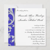 Hochzeits-Einladungs-Silber-Schein-BlumenWirbel Einladung (Rückseite)