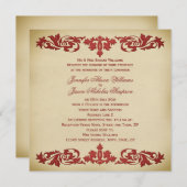 Hochzeits-Einladungs-Vintage Blatt-Rolle in den Einladung (Vorne/Hinten)