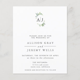 Hochzeits-Einladungsflyer mit Blumenmotiv Flyer