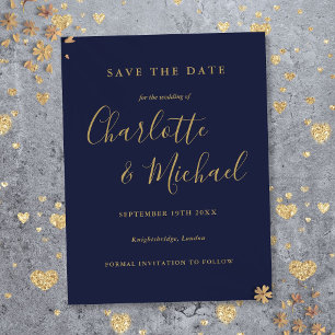 Hochzeits-Einladungskarte 'Save the Date' in Marin Postkarte