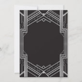 Hochzeits-Einladungszwanziger jahre schwarz u. Einladung (Rückseite)