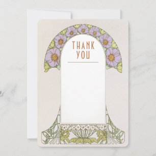 Hochzeits-Einlege-Dankeskarten im Vintage-Jugendst Einladung