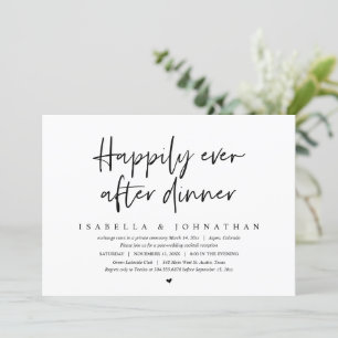 Hochzeits-Elopement, Dinner 'Happily Ever After' Einladung