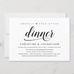 Hochzeits-Elopement, Dinner zum Happy End Einladung