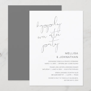 Hochzeits-Elopement, Happy End Party Einladung