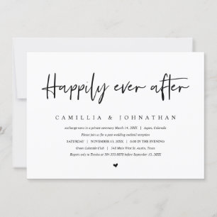 Hochzeits-Elopement, Happy End Party-Einladung Einladung
