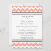 Hochzeits-Empfangs-nur graues korallenrotes Einladung (Rückseite)