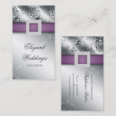 Hochzeits-Ereignis-Planer-Juwel-lila Silber V Visitenkarte (Vorne/Hinten)