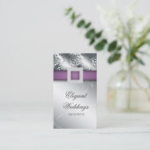 Hochzeits-Ereignis-Planer-Juwel-lila Silber V Visitenkarte (Stehend Vorderseite)