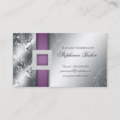 Hochzeits-Ereignis-Planer-Juwel-lila Silber V Visitenkarte (Rückseite)
