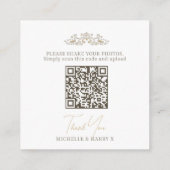 Hochzeits-Ernte-Monogramm QR-Code Foto teilen Begleitkarte (Rückseite)