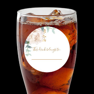 Hochzeits-Eukalyptus Dieser Drink gehört  Runder Aufkleber