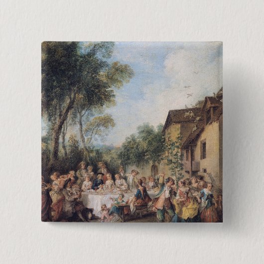 Hochzeits-Fest im Dorf Button (Vorderseite)