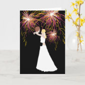Hochzeits-Feuerwerke Karte (Gelbe Blume)