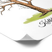 Hochzeits-Fingerabdruck-Baum-Gästebuch N.2 Poster (Ecke)