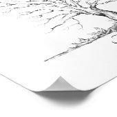 Hochzeits-Fingerabdruck-Baum-Gästebuch Poster (Ecke)