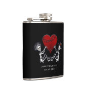 Hochzeits-Flasche - Skelette mit Herzen Flachmann (Rechts)