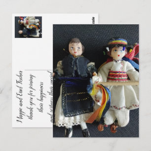 Hochzeits-Flat-Dankeskarten Rumänische National-  Postkarte