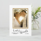 Hochzeits-Foto danken Ihnen Dankeskarte (Stehend Vorderseite)