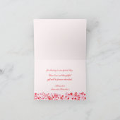 Hochzeits-Foto danken Ihnen, Herzen u. rotes Band Dankeskarte (Innenseite)