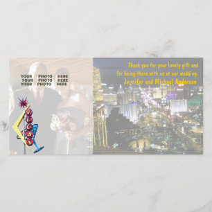 Hochzeits-Foto danken Ihnen Las Vegasneonzeichen Dankeskarte