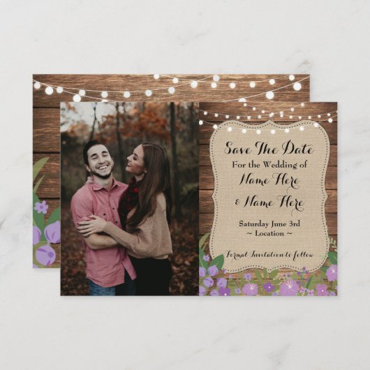 Hochzeits-Foto-Save the Date Einladung (Vorne/Hinten)