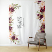 Hochzeits-Foto-Stand-Burgunder roter Wandteppich (Beispiel)