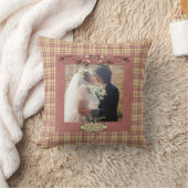 Hochzeits-Foto und Datumthrow-Kissen Kissen (Decke)