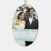 Hochzeits-Foto-Weihnachtsverzierung Keramikornament (Links)