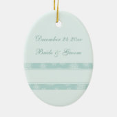 Hochzeits-Foto-Weihnachtsverzierung Keramikornament (Hinten)