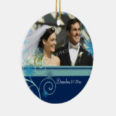 Hochzeits-Foto-Weihnachtsverzierung Keramikornament (Rechts)