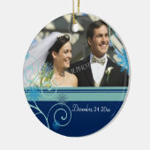 Hochzeits-Foto-Weihnachtsverzierung Keramikornament (Links)