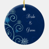 Hochzeits-Foto-Weihnachtsverzierung Keramikornament (Hinten)