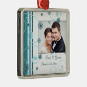 Hochzeits-Foto-Weihnachtsverzierung Silbernes Ornament (Rechts)
