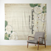 Hochzeits-Fotobooth-Hintergrund Hydrangea Lichter Wandteppich (Beispiel (Horizontal))