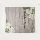 Hochzeits-Fotobooth-Hintergrund Hydrangea Lichter Wandteppich (Vorderseite (Horizontal))