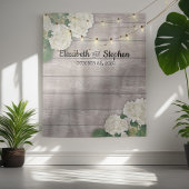 Hochzeits-Fotobooth-Hintergrund Hydrangea Lichter Wandteppich