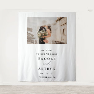 Hochzeits-Fotobooth-Hintergrund mit Foto Wandteppich